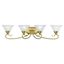 Elegant Coronado Polished Brass 4-Light Vanity with White Alabaster Glass