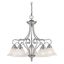 Elegant Coronado 5-Light Chandelier in Brushed Nickel with Alabaster Glass