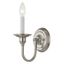 Elegant Brushed Nickel Single-Light Candelabra Sconce