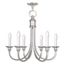 Elegant Polished Nickel 6-Light Candelabra Chandelier