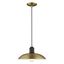 Antique Brass Mini Pendant with Metal Shade and White Interior