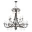 Daphne English Bronze 18-Light Chandelier with Teardrop Crystals