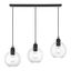 Downtown Black and Brushed Nickel 3-Light Chandelier with Clear Glass Shades