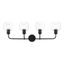 Downtown Sphere Black and Brushed Nickel 4-Light Vanity Sconce