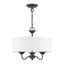 Edinburgh English Bronze 3-Light Drum Pendant with Off-White Shade