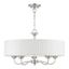 Edinburgh Transitional 5-Light Brushed Nickel Drum Pendant with Pleated Shade