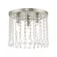 Elegant Elizabeth Brushed Nickel 3-Light Crystal Ceiling Mount