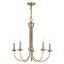 Estate Antique Brass 5-Light Candelabra Chandelier