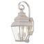 Brushed Nickel 2-Light Outdoor Wall Lantern with Clear Glass