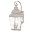 Exeter Brushed Nickel 3-Light Outdoor Wall Lantern with Clear Beveled Glass