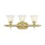 Polished Brass 3-Light Vanity with Alabaster Glass Shades