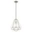 Contemporary Brushed Nickel Mini Pendant with Geometric Shade