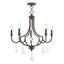 Mini English Bronze 5-Light Crystal Chandelier with Candelabra Bulbs