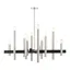 Helsinki 12-Light Brushed Nickel & Black Modern Chandelier