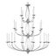 Elegant Brushed Nickel 24-Light Candle-Style Chandelier