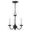 Black Steel 3-Light Mini Candle Chandelier