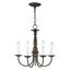 Elegant Bronze 5-Light Chandelier with Steel Finish and Chain Hang