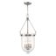 Jefferson Brushed Nickel Seeded Glass 3-Light Chain Lantern