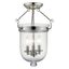 Polished Nickel 3-Light Indoor/Outdoor Glass Jar Fixture