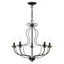 Mini Brass Floral 5-Light Chandelier in Black/Antique Brass