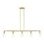 Lansdale Satin Brass 5-Light Linear Chandelier with Exposed Bulbs