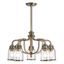 Antique Brass 5-Light Chandelier with Clear Seeded Glass