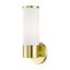 Elegant Satin Brass Wall Sconce with Satin Opal White Glass
