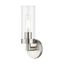 Ludlow Brushed Nickel 1-Light ADA Compliant Sconce with Clear Glass Shade