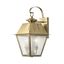 Antique Brass Seeded Glass 2-Light Outdoor Wall Lantern