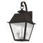 Bronze 2-Light Outdoor Wall Lantern with Seeded Glass