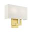 Hollborn Satin Brass 2-Light ADA Compliant Wall Sconce with Off-White Shade