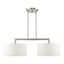 Meridian Brushed Nickel Linear Drum Chandelier with Oatmeal Shades