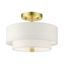 Satin Brass Glass Drum LED Indoor/Outdoor Light Fixture