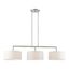 Meridian Brushed Nickel 3-Light Linear Chandelier with Oatmeal Shades