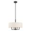 English Bronze 6-Light Modern Drum Pendant Chandelier