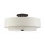 Meridian English Bronze 6-Light LED Semi-Flush Drum Ceiling Fixture