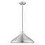 Mini Brushed Aluminum Cone Pendant with White Interior