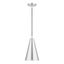 Dulce Contemporary Mini Pendant in Brushed Aluminum with White Interior