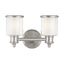 Elegant Brushed Nickel 2-Light Bath Vanity with Dimmable Feature