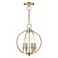 Antique Brass Mini Outdoor 4-Light Cage Pendant