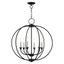 Milania Elegance 6-Light Black Crystal Candelabra Chandelier