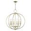 Antique Brass Orb Silhouette 6-Light Candelabra Chandelier