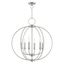 Rustic Brushed Nickel Round Chandelier with Faux Candles