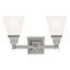 Elegant Polished Nickel 2-Light Bath Vanity with Satin Glass