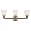 Antique Brass Mission 3-Light Bath Vanity with Satin Glass