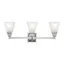 Polished Chrome 3-Light Bath Vanity with Milk Glass Shades