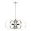 Modesto Mid-Century Modern 6-Light Chandelier in Brushed Nickel