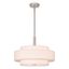 Brushed Nickel 4-Light Drum Pendant with Oatmeal Shade