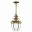 Colonial New England Inspired 1-Light Antique Brass Pendant with Clear Beveled Glass