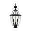 Monterey Elegance 2-Light Black Brass Outdoor Post Lantern with Clear Beveled Glass